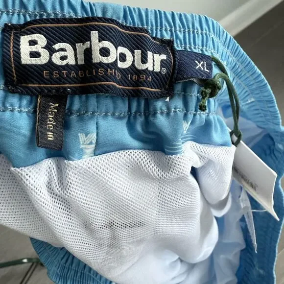 NWT Barbour Coastal Swim Shorts Light Blue XL Men’s Quick Dry Beachwear